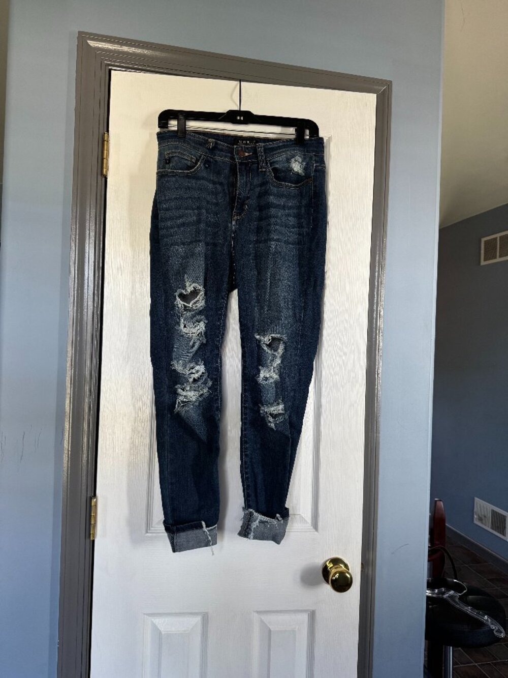 Judy Blue Size 9/29 Denim Skinny Fit Jeans JB82139MD 1 Belt Loop Off Bottom